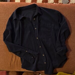 Navy blue corduroy shacket
